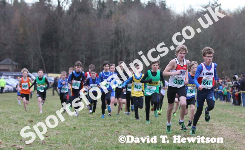 Start of the under-13s boys, NEHL, Wallington Hall. Photo: David T. Hewitson/Sports for All Pics